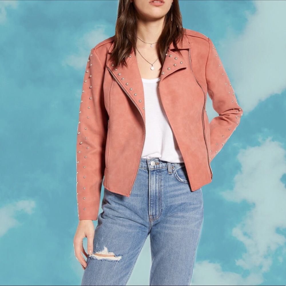 BB Dakota True Stud Faux Leather Blazer